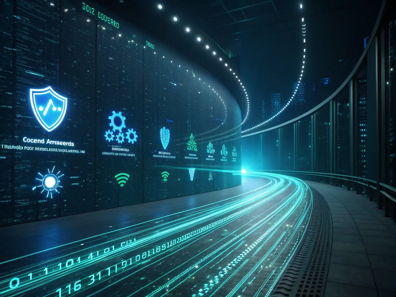 An image depicting a secure global network with data streams flowing seamlessly, representing Tramscard.com's commitment to secure international transactions.